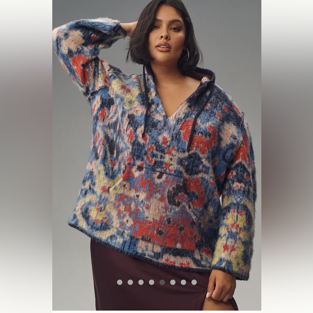 Anthropologie NWT Relaxed Hooded Sweater size 1X/2X.
